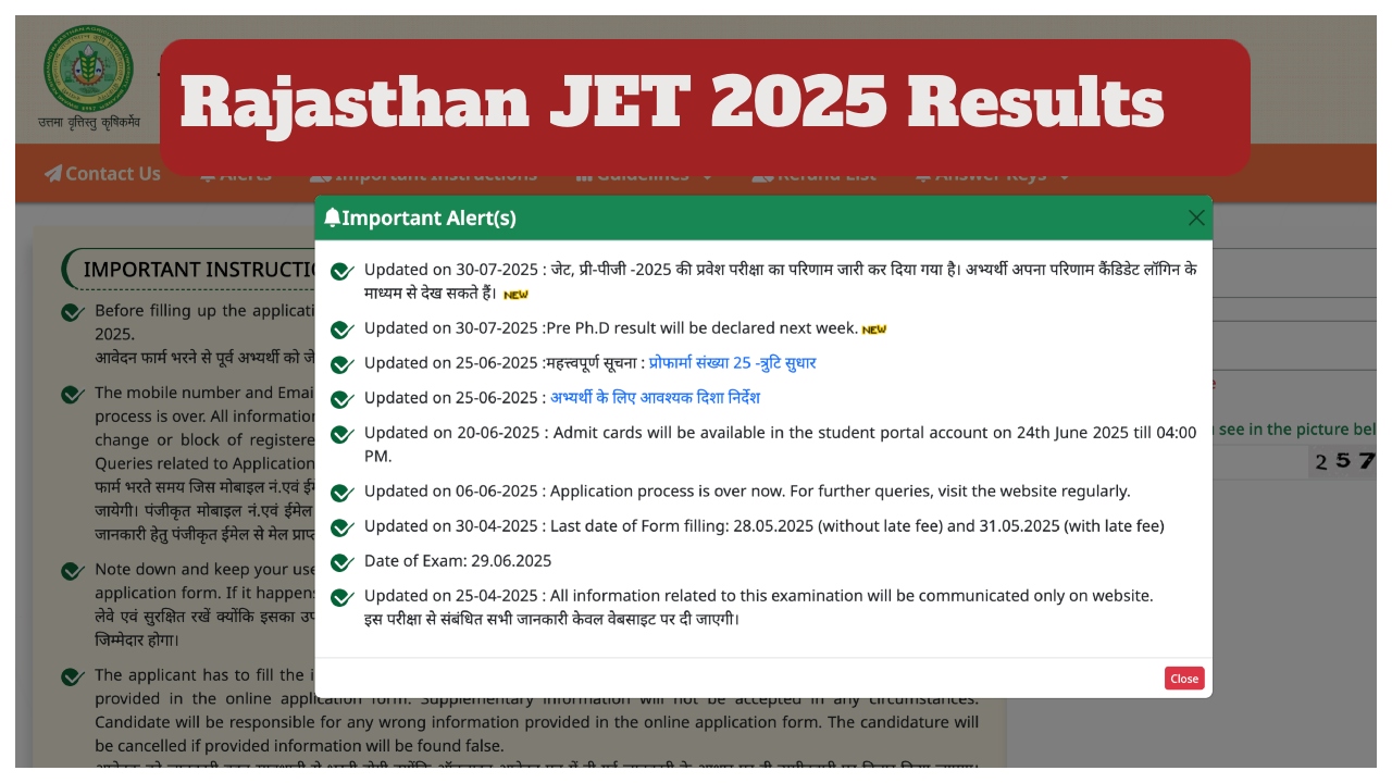 Rajasthan JET 2025 Results अपने स्कोरकार्ड jetskrau2025.com पर ऐसे चेक करें