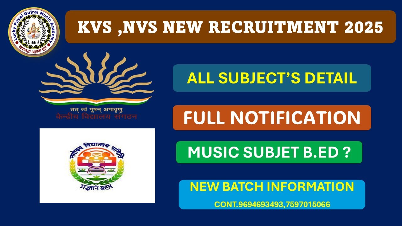 Govt Teacher Jobs: KVS & NVS ने खोले 14,967 पद – PGT, TGT, PRT और अन्य पोस्ट, जल्दी करें आवेदन